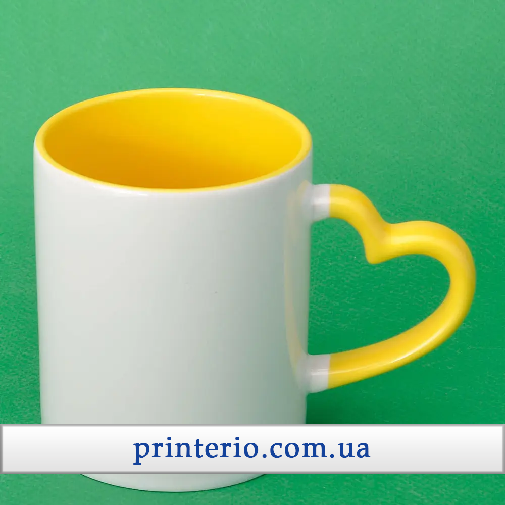 Чашка для сублімації Sublime Love біла з лого кольорова всередені 330 мл